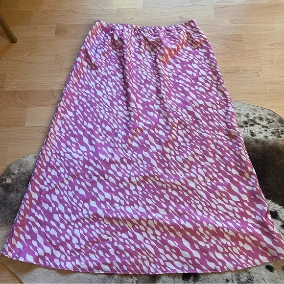 DIESEL Y2K Patterned Pink Satin Midi Skirt Size Medium‎ - Image 7