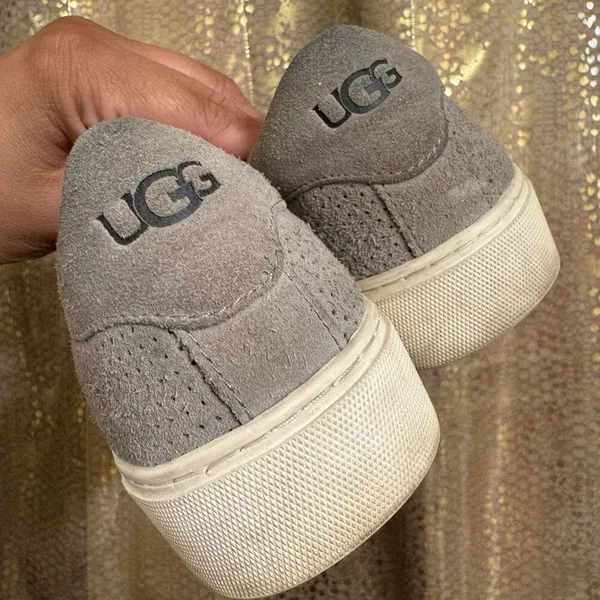 UGG Abies Perforated Slip-On Platform Sneaker Seal Gray Women's Size‎ 9 Used - Image 5