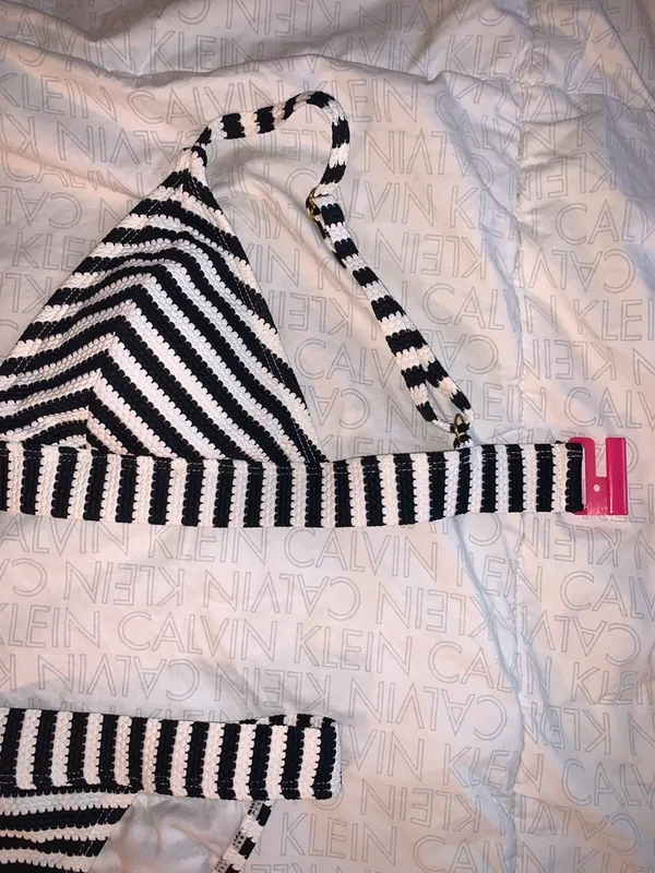 Striped Waffle Knit Swimsuit - Image 3