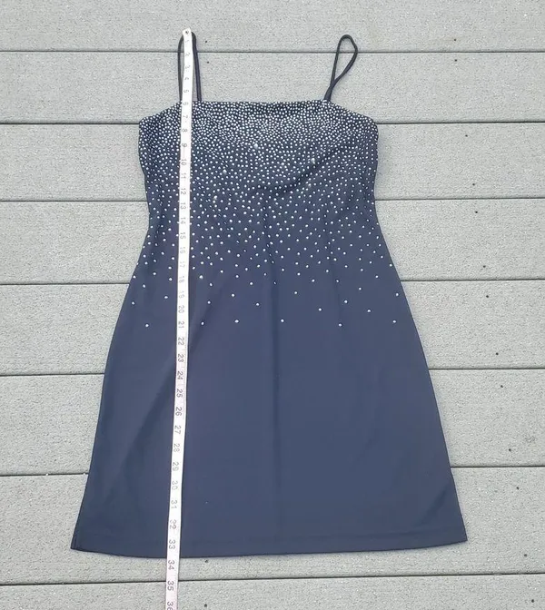 Y2K City Triangles Sparkle Spaghetti Strap Dress | Blue Spaghetti Strap Dress - Image 10
