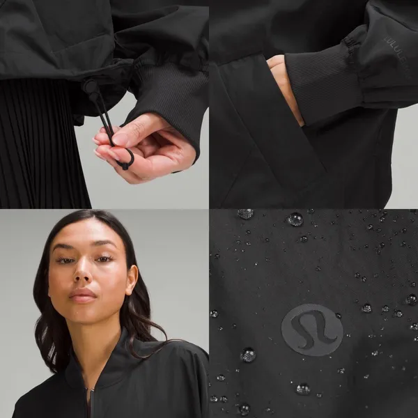 Lululemon Lightweight Bomber Jacket Cinch Hem Black Size XL NWT - Image 4