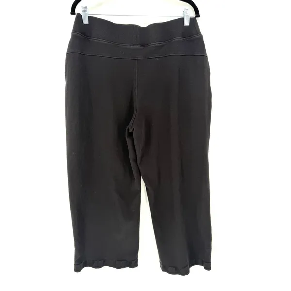 Pact Sweatpants Wide Leg Size L Black Organic Cotton Loungewear Athleisure - Image 5