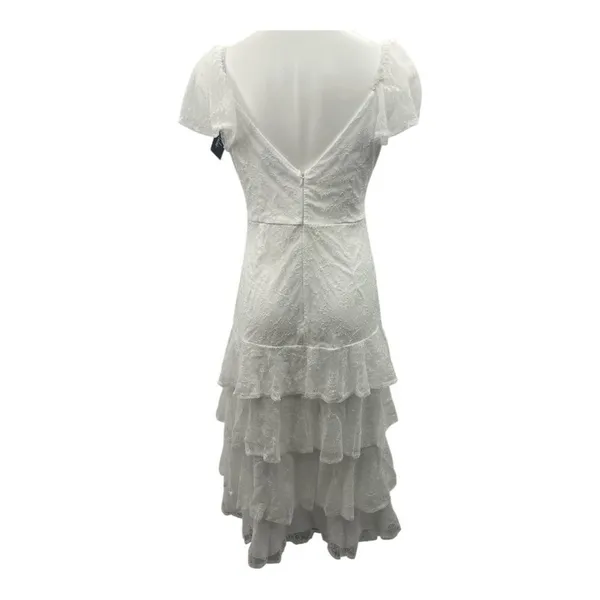 Lulu's Graceful Darling Flutter Sleeve White Lace Midi Fairy Dress - Image 6