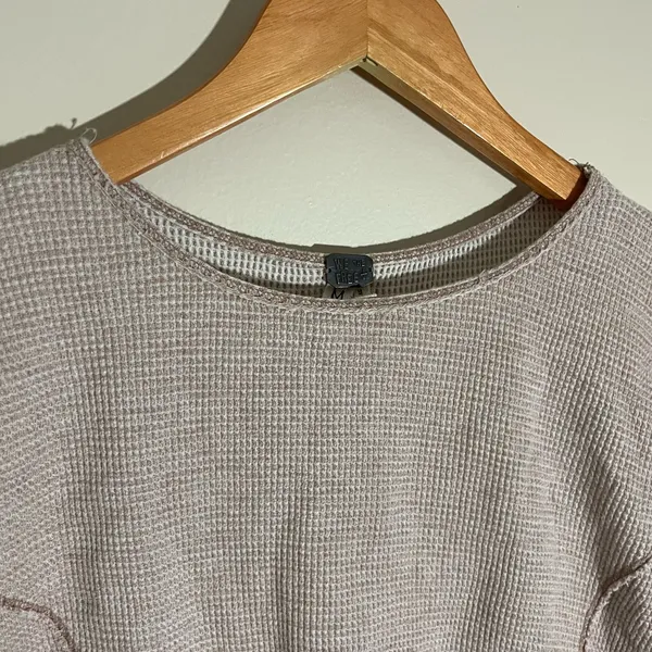 Free People Waffle Knit Cropped Thermal Top - Image 2