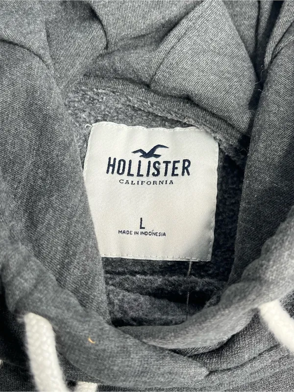 Hollister pullover hoodie sweatshirt gray size large - Image 4