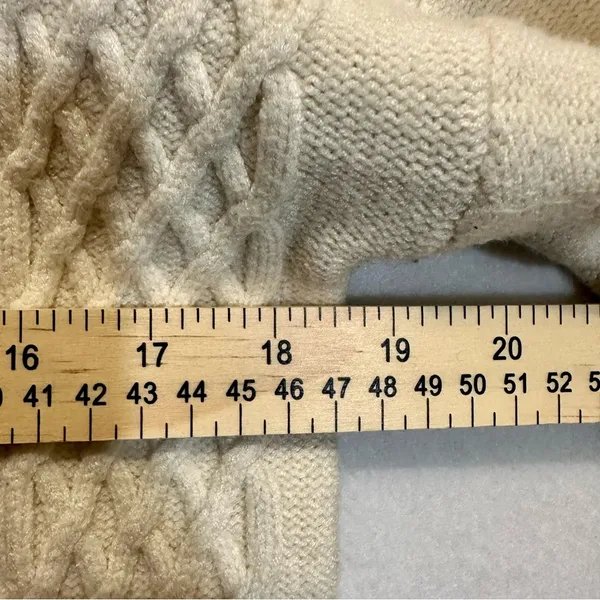 Women’s Cable Knit Jacket Hooded Sweater Zippered Size M - Image 6