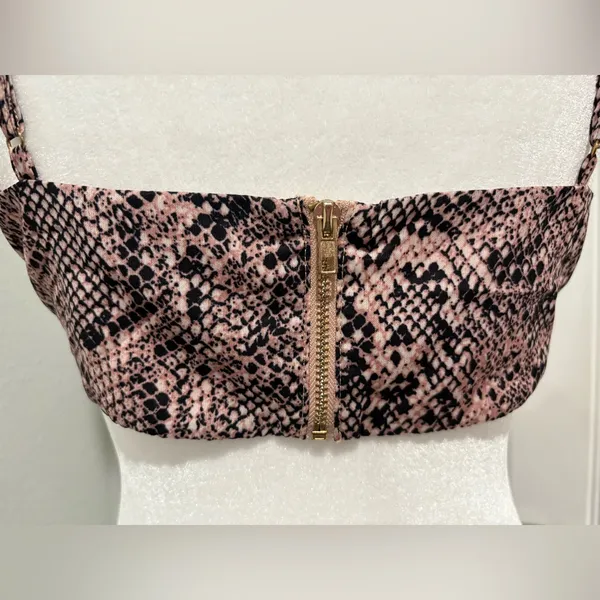 Superdown Blush Pink Snake Print Dress Size L - Image 6