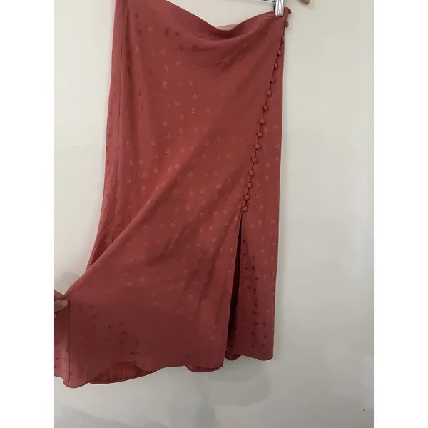 Veronica Beard Silk Franconia Skirt Womens 4 Rose Pink Side Button Feminine NWT - Image 5