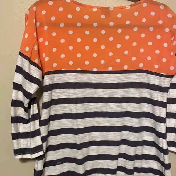 Postmark‎ Anthropologie Polka Dot Striped Blouse Size Small - Image 6