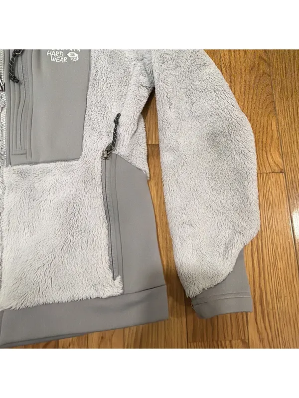 Women’s Small Mountain Hardwear Fleece Jacket Gray Monkey Polartec Full Zip - Image 5