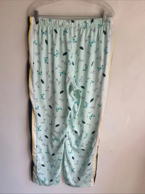 Victoria’s Secret Butterflies And Bunnies Satin Pajama Pants Size Large - Image 8