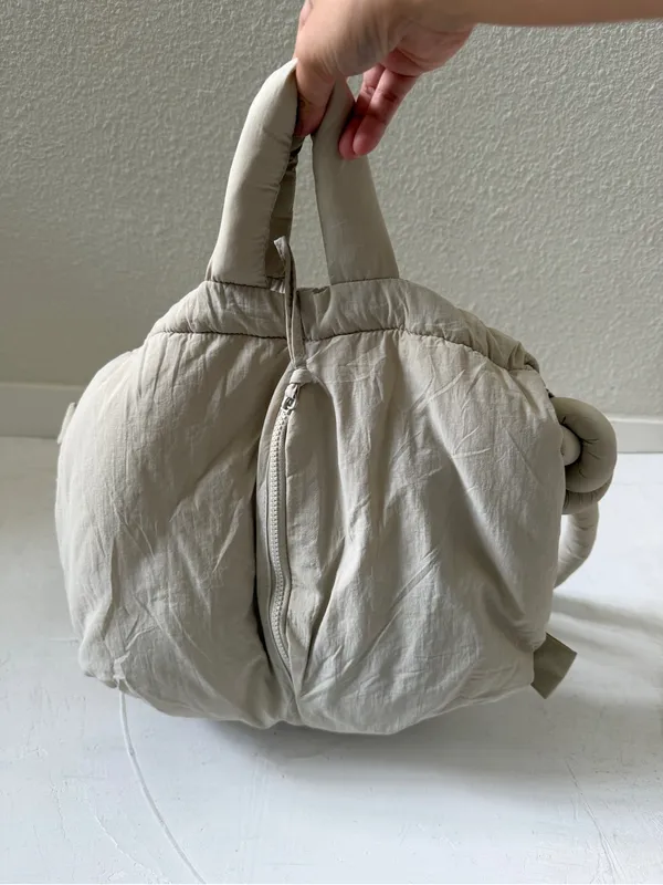 OLEND compact ona soft nylon multiwear crossbody backpack bag in sand - Image 6