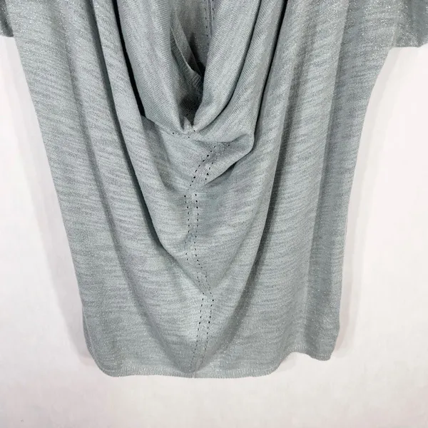 Anthropologie‎ Knitted Knotted Small Top Knit Sparkly Gray Blue Cowl Crochet 392 - Image 5