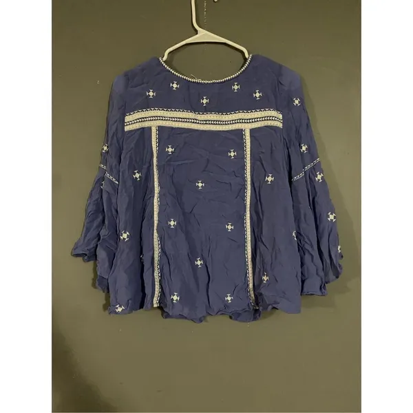 Floreat by Anthropologie The Adena Embroidered Blouse Bell Sleeves Size 2 - Image 6