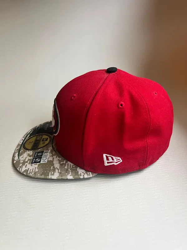 New Era 59Fifty San Francisco 49ers Fitted Hat Red Camo Brim Sz 7 1/8 NWT - Image 3