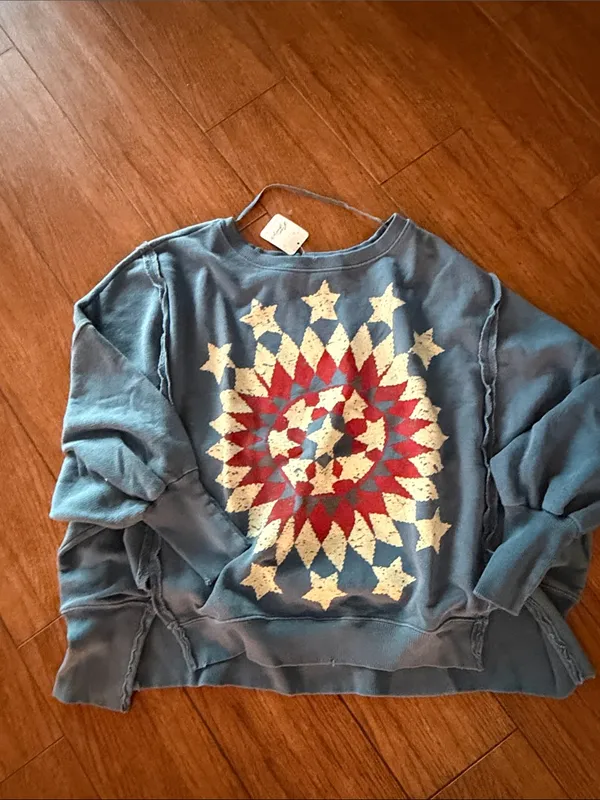 Free People Camden Graphic Starburst Sweatshirt- size XS - Image 2
