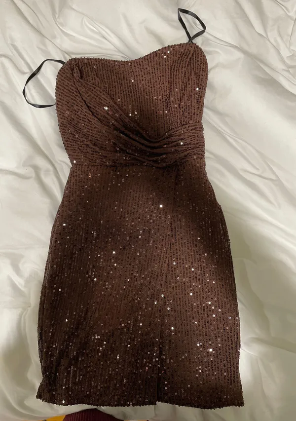 Brown Sequin Dress - Image 3