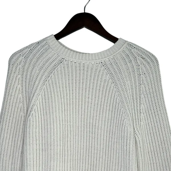 J.Crew Chunky Ribbed Crewneck Long Sleeve Pullover Sweater Stretch M Cream - Image 3