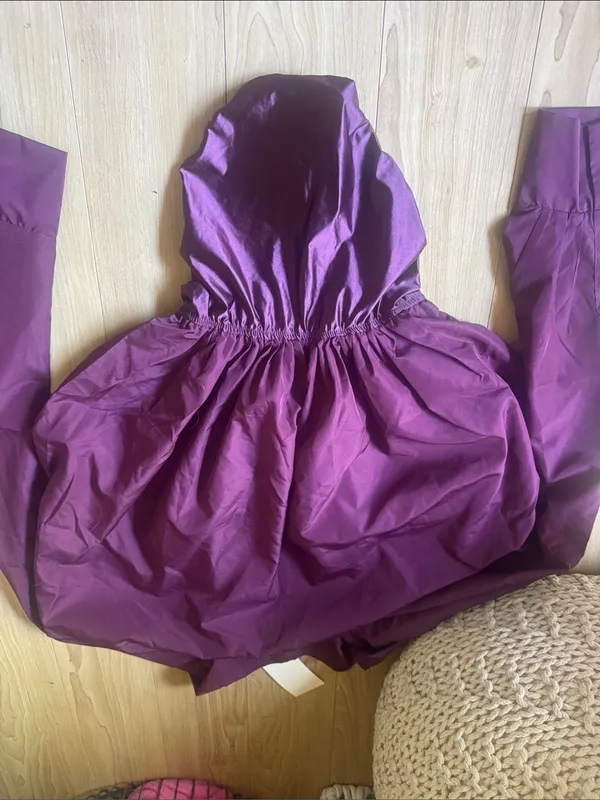 Oh Satin V-Neck Bodysuit in Plum - Image 4