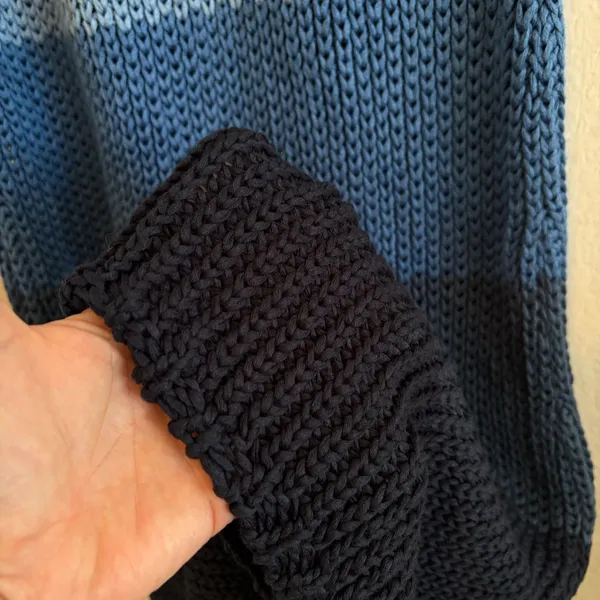 NWOT ZARA Striped Blue Ombre Crochet Chunky Knit Midi Dress Womens Small - Image 8