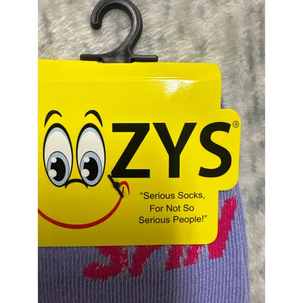 Foozys Purple Spin Class Cycling Novelty Crew Socks Fits Shoe‎ Size 4-10 FC-171 - Image 4