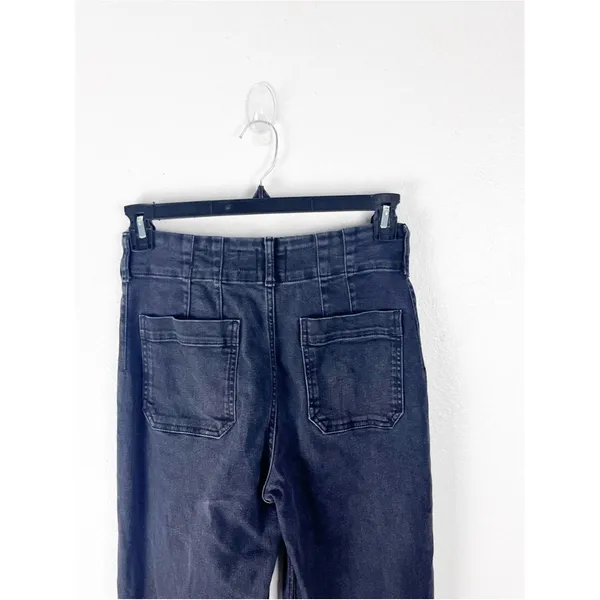 ANTHROPOLOGIE MAEVE The Colette Black Cropped High. rise Wide Leg Jeans 28 Boho - Image 7