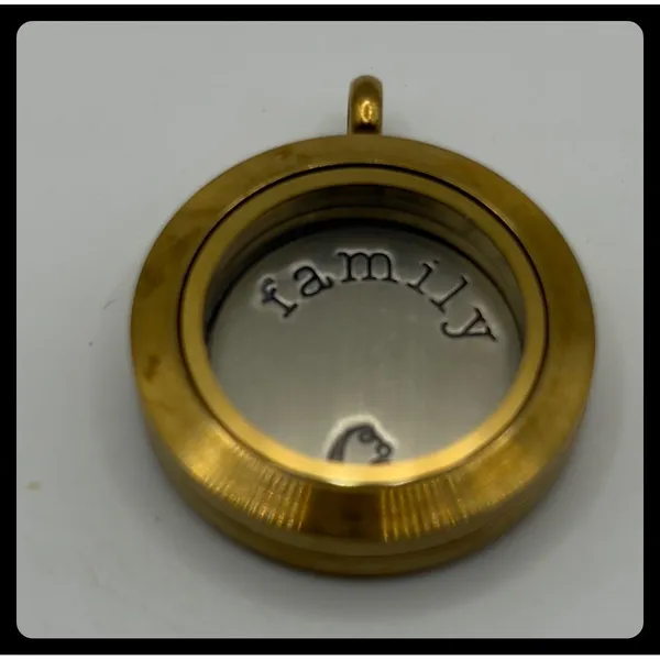Origami‎ Owl Locket Pendant Womens Gold Family Plate Charm Living Locket Round - Image 3