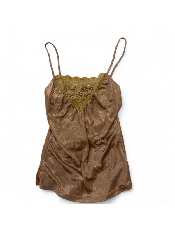 DKNY gold sequin tank top - Image 4