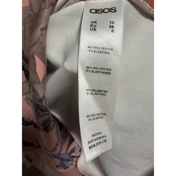ASOS‎ Womens Pink Floral Scuba Short Sleeve Midi Sheath Dress Size 6 US - Image 3
