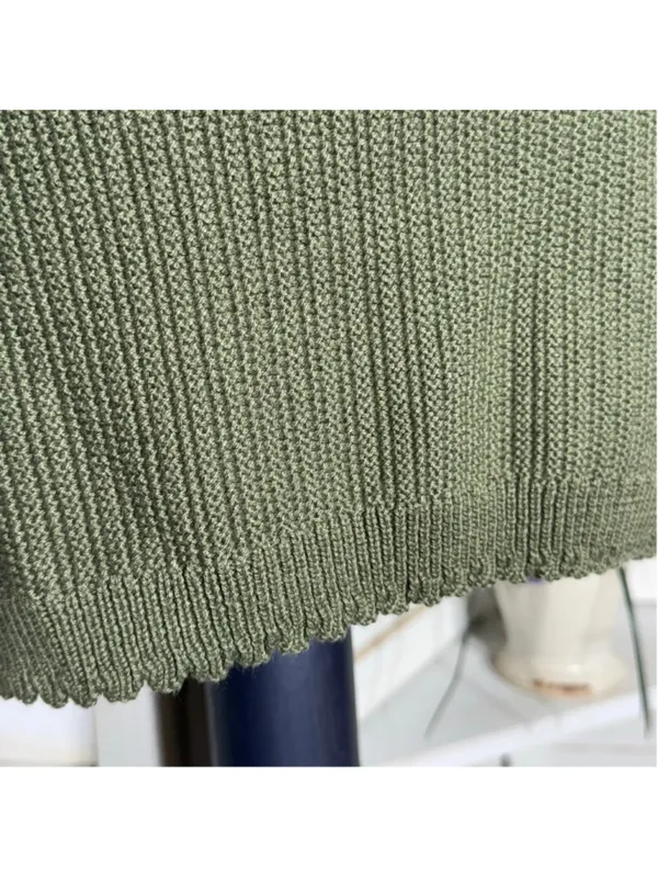 Y2K mini dress sage green crocheted cotton boho fairy backless festival grunge L - Image 11