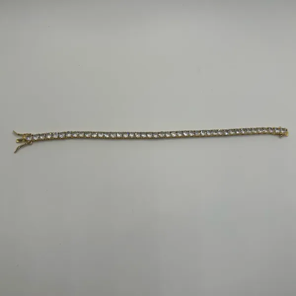 Jewelry by Lyra Moissanite Tennis Bracelet Gold 4mm 7 Inch Brand New VVS1 Crazy Shine No Pass - Image 3