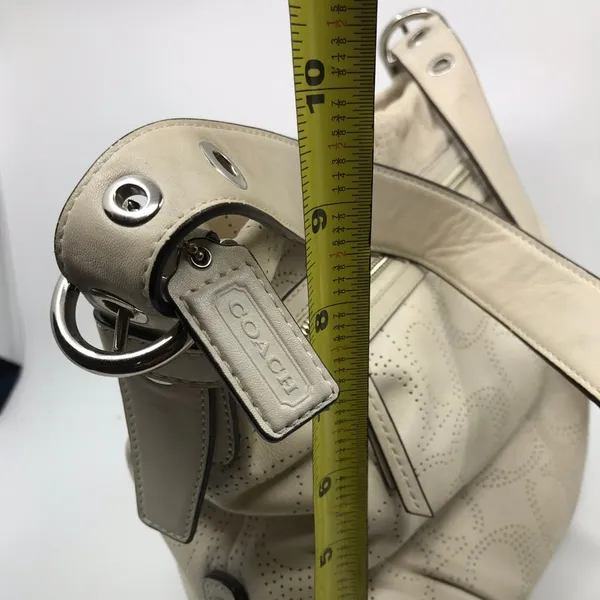 COACH White C Dotted Design Leather Crossbody Bag - Image 3