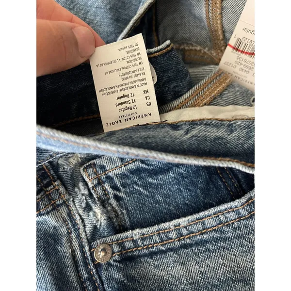 American Eagle Outfitters Womens Frayed Hem Mom Jeans Size 12/ 31W NEW - Image 11