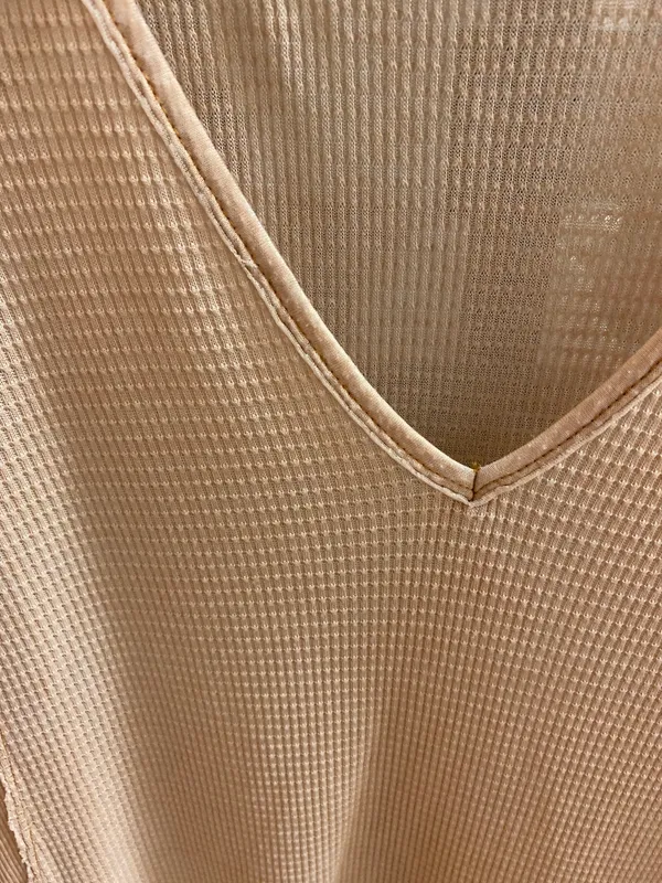 Free People Tan Flowy Shirt - Image 2
