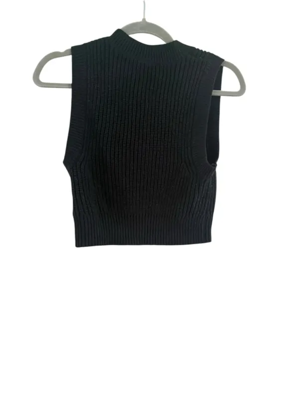 Women's H&M Black V-Neck Knit Sweater Vest Size XS - Image 7