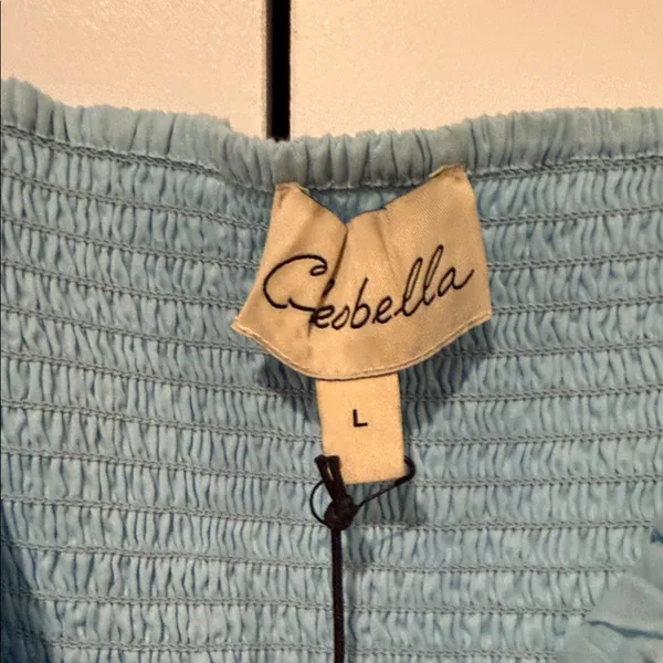 Cleobella Belinda Light Blue Mini‎ Dress large - Image 4