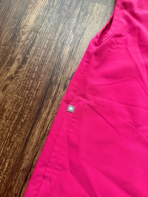 FIGS Women’s Shocking Pink Rafael Oversized Scrub Top Nursing Hospital - Size M - Image 6