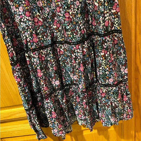 Wild Fable Floral Print Short Sleeve Tiered‎ Babydoll Flowy Mini Dress Siize XS - Image 9