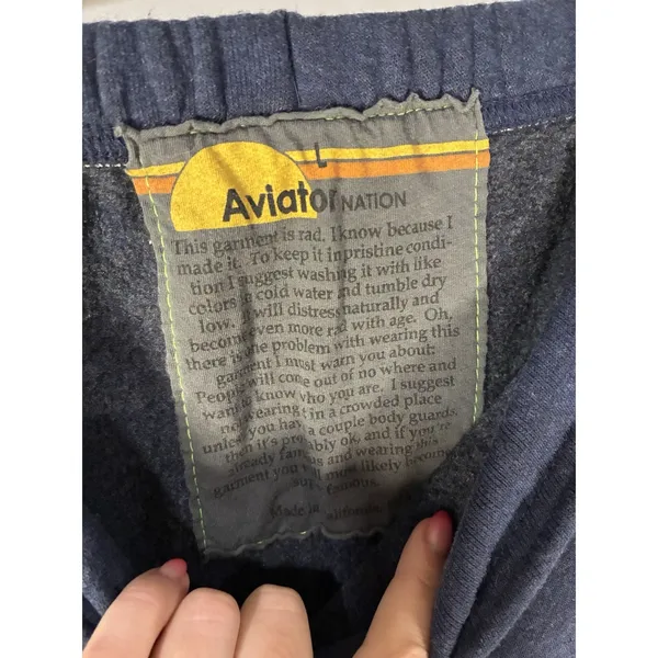 Aviator Nation Sweatpants Womens L Navy Joggers Lightning Bolt Aspen Snowmass - Image 5