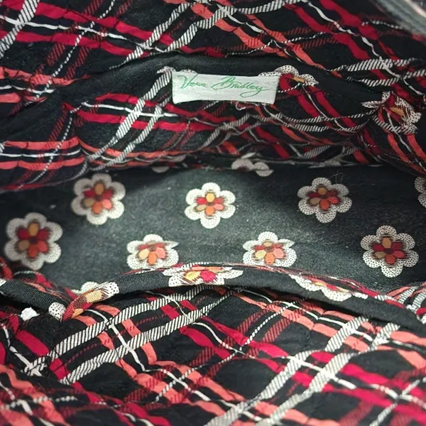 Vera Bradley Women's Pirouette‎ Large Quilted Floral Tote Shoulder Handbag Black - Image 5