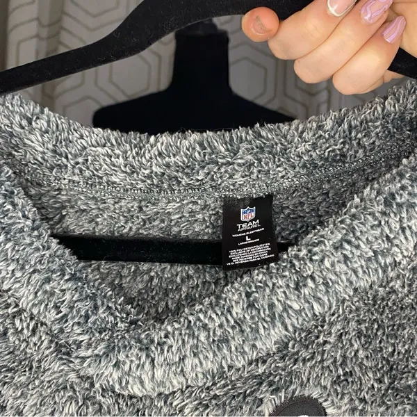 National Football League Carolina Panthers Charcoal Trifecta Fleece Pullover Sweatshirt Women's Size L - Image 2