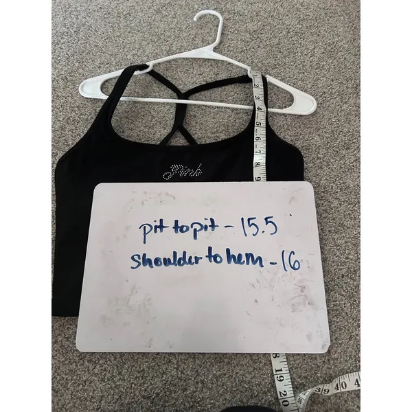 Victoria's Secret PINK Black Rhinestone Logo Strappy Crop Top Bra‎ Large y2k - Image 6