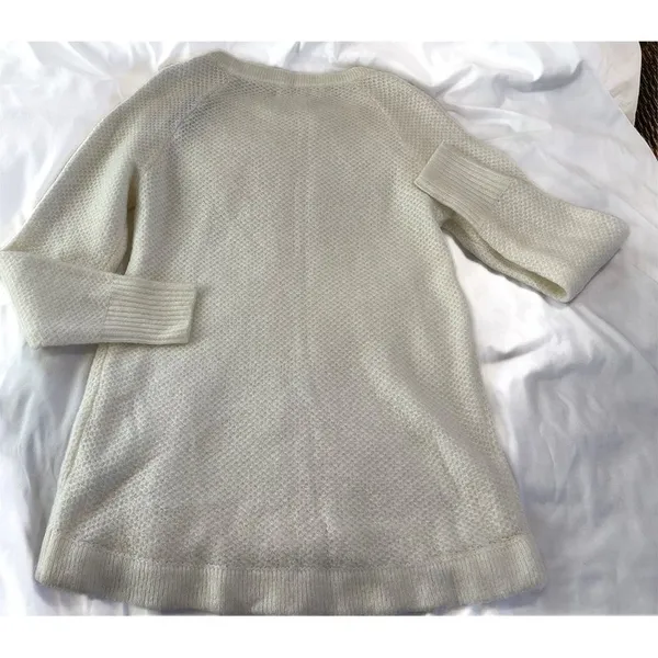 Abercrombie & Fitch Crewneck Knit Sweater | Zip Shoulder Cream NWT - Image 6