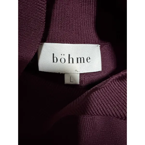 Böhme Mock Neck‎ Long Sleeve Cut Out Maxi Dress Burgundy Women's Size Large - Image 9