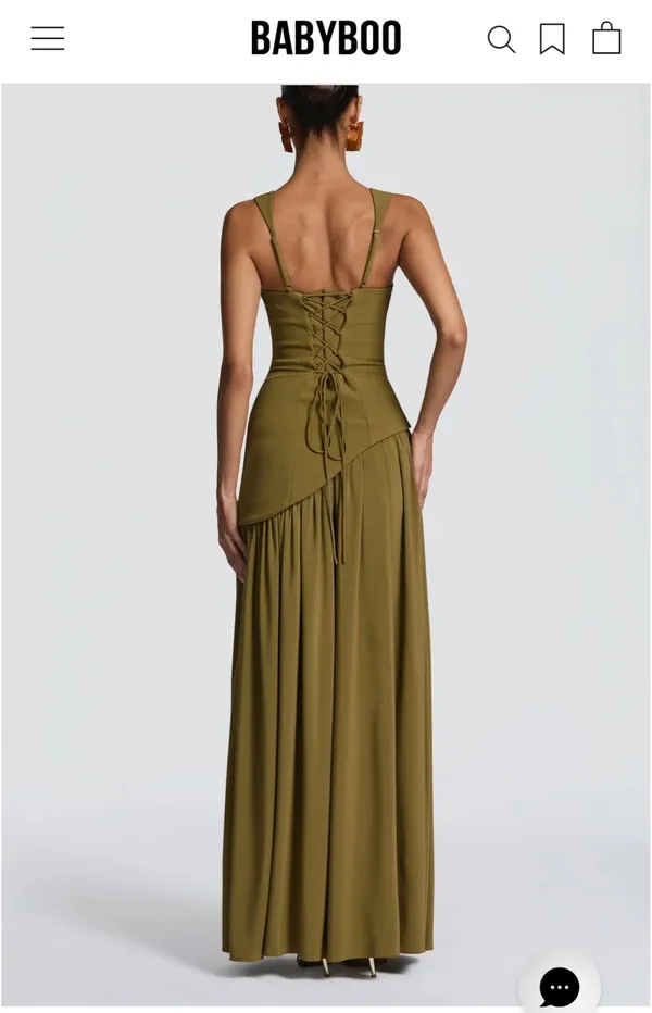 Babyboo Tallulah Maxi Dress - Deep Olive - Image 2