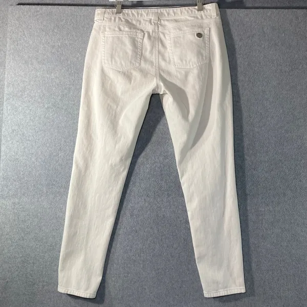 Michael Kors Skinny Jeans Women Size 10 White Stretch Denim Mid Rise Casual‎ EUC - Image 2