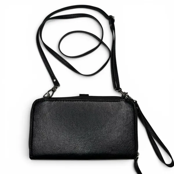 The‎ Sak Iris Smartphone 3 In 1 Crossbody Wristlet Wallet Black Leather Embossed - Image 5