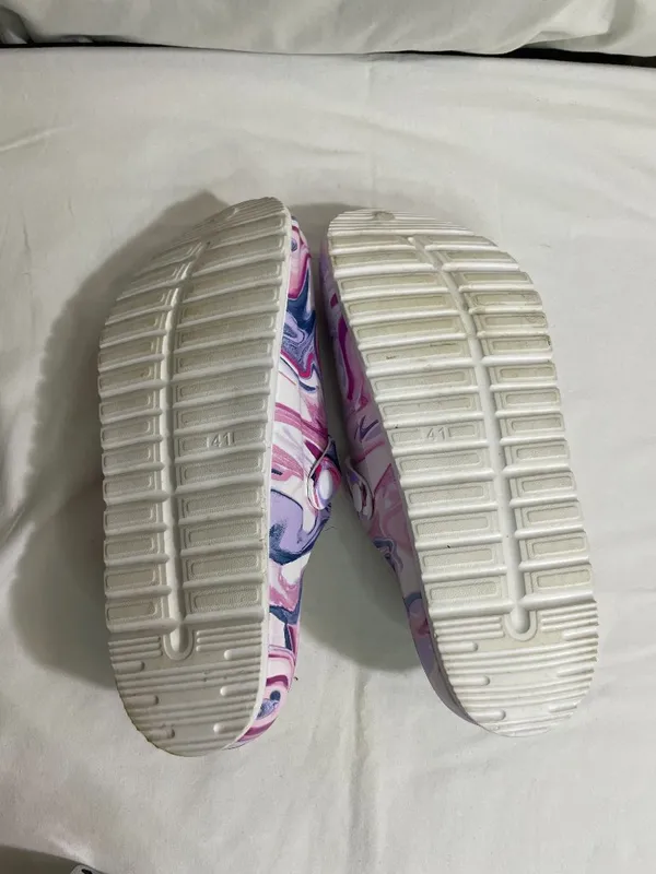 Marble Print Clogs Sandals Women's EU 41 Pink Purple White Slip On Comfort Shoes - Image 6