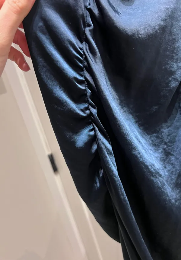 ALC Ruched Satin Midi Dress - Image 6
