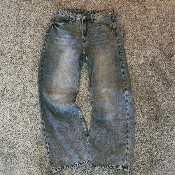 H&M Grey Denim Straight Leg Jeans - Image 3